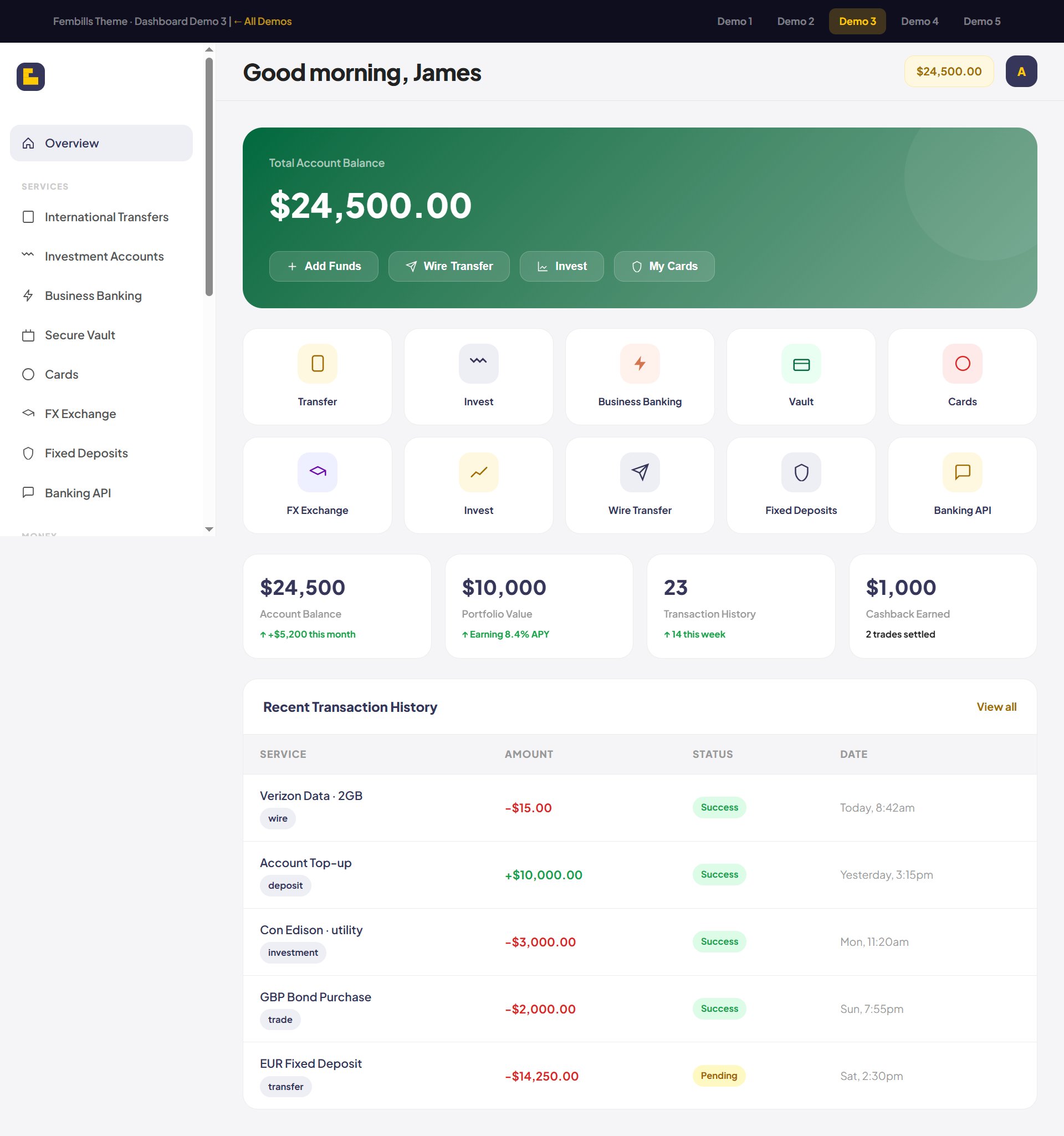 Wallet user interface preview